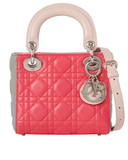 Lady Dior Mini, Leather, Pink/Multi, 14-BO-0154, S, DB, 3*